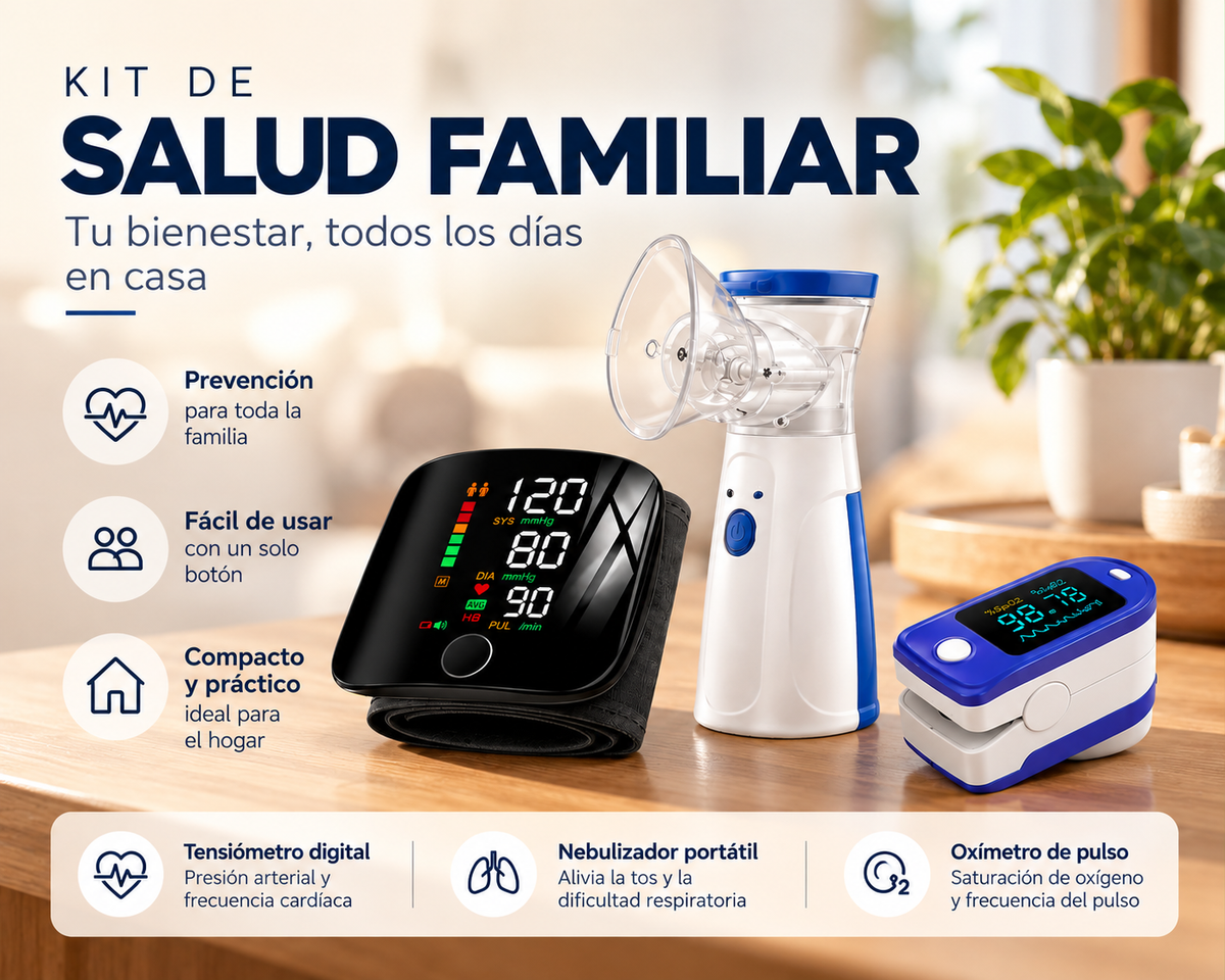 KIT TENSIÓMETRO + NEBULIZADOR+ OXÍMETRO.