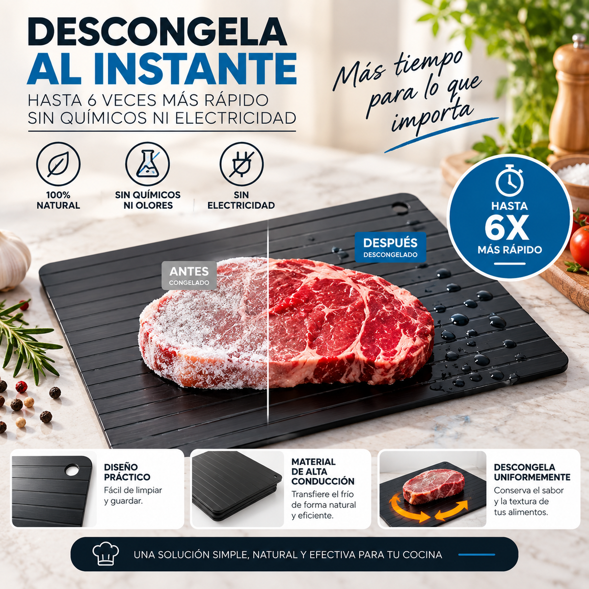 DESCONGELA EN MINUTOS, COCINA SIN ESPERAR