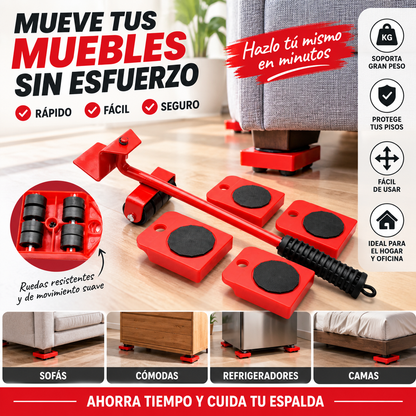 KIT PARA MOVER MUEBLES | LEVANTA, DESLIZA Y REUBICA