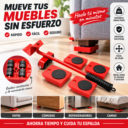 KIT PARA MOVER MUEBLES | LEVANTA, DESLIZA Y REUBICA