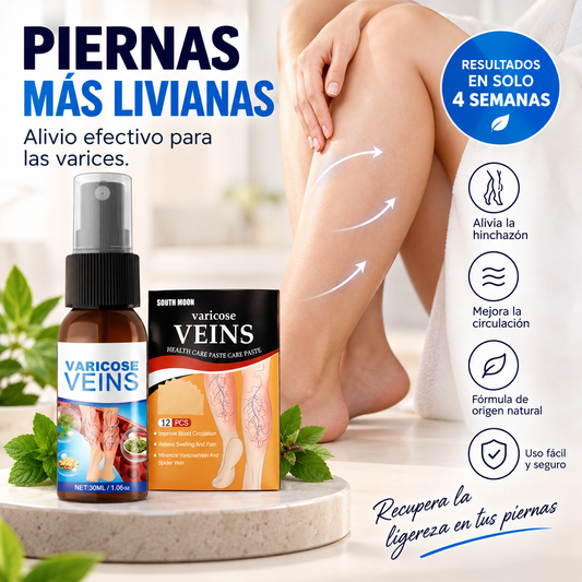 KIT PIERNAS LIGERAS (varices spray + 12 parches).